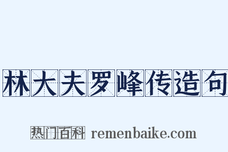 林大夫罗峰传造句是什么意思的图片